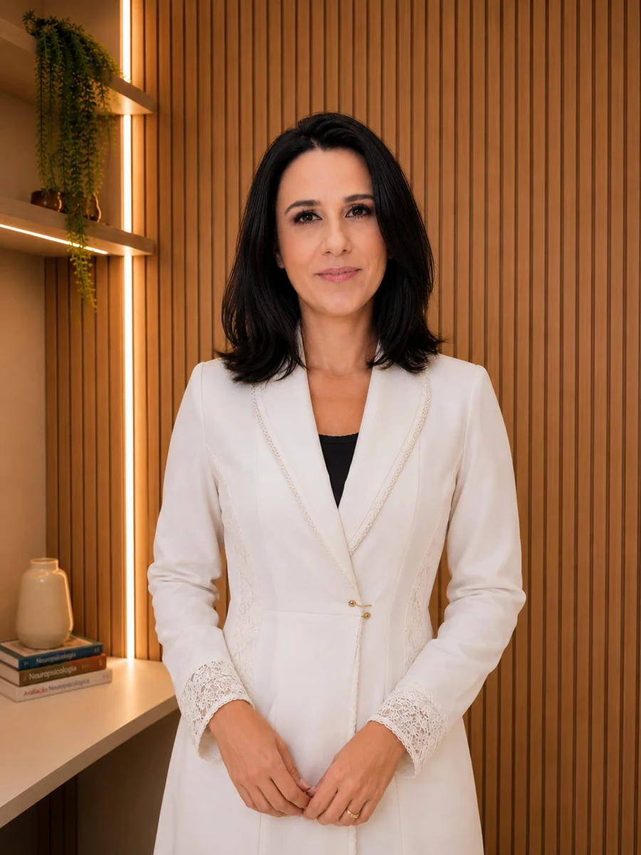 Fernanda Paiva, psicóloga e neuropsicóloga, em seu consultório