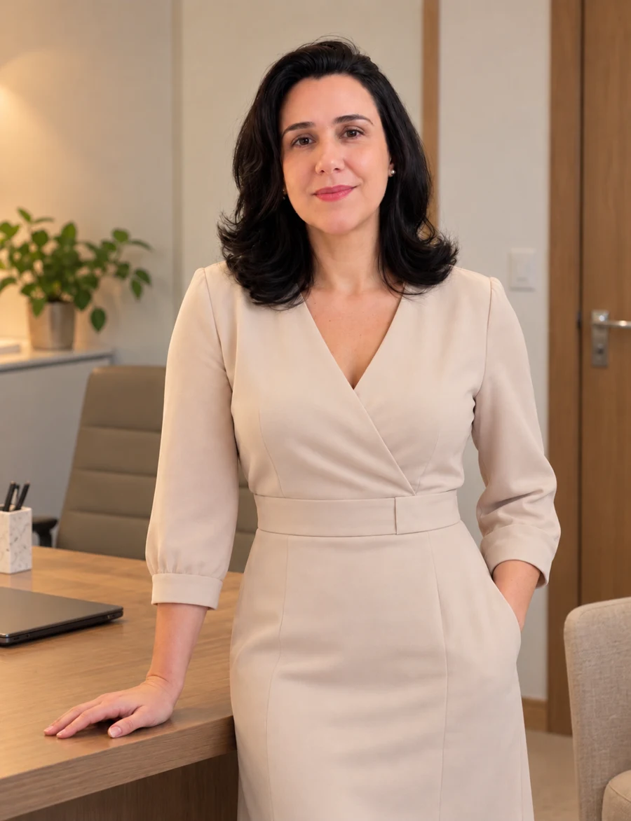 Fernanda Paiva, psicóloga e neuropsicóloga, em seu consultório
